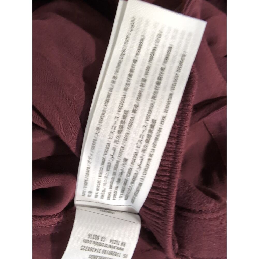 Abercrombie & Fitch Back Bow Tie Jumpsuit Burgundy Women's L Preppy Beach (973) - Picture 5 of 6